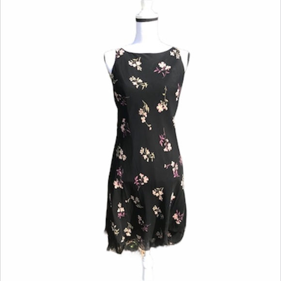 Jones New York Black Floral Dress Size 6 - Picture 1 of 8
